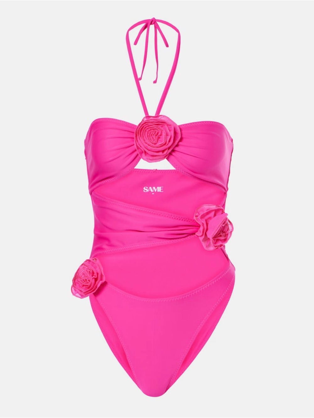 NWT SAME Floral Appliqué Fuchsia One-Piece